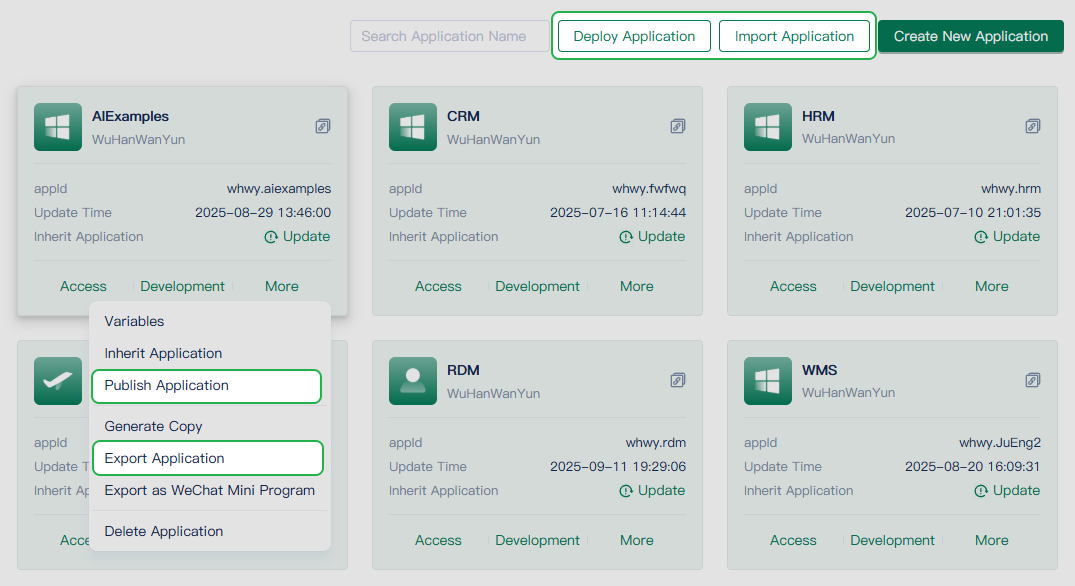 Multiple Application Deployment Methods